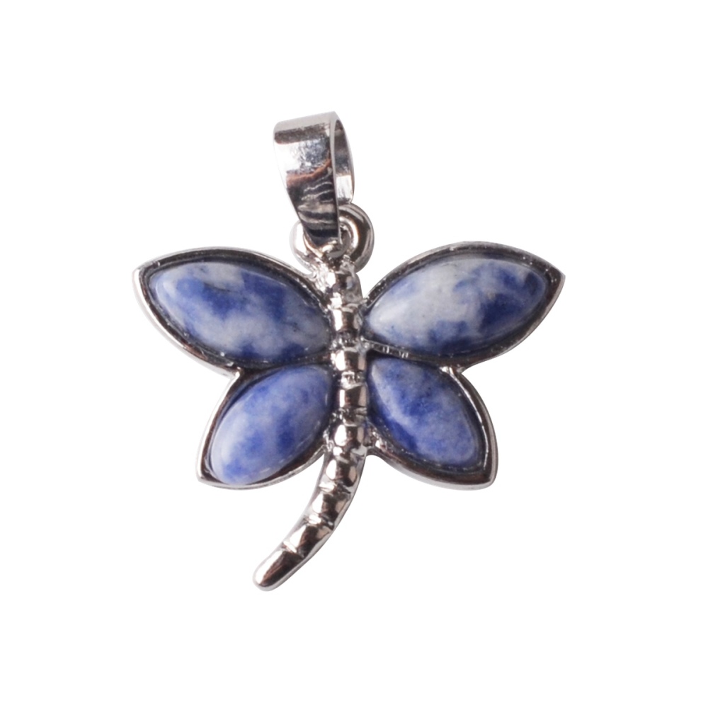 Silver Butterfly Gemstone Pendant