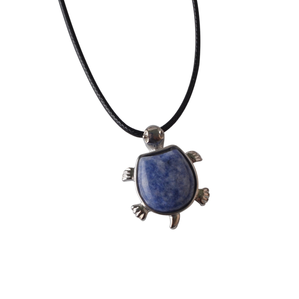 Silver Tortoise Gemstone Pendant