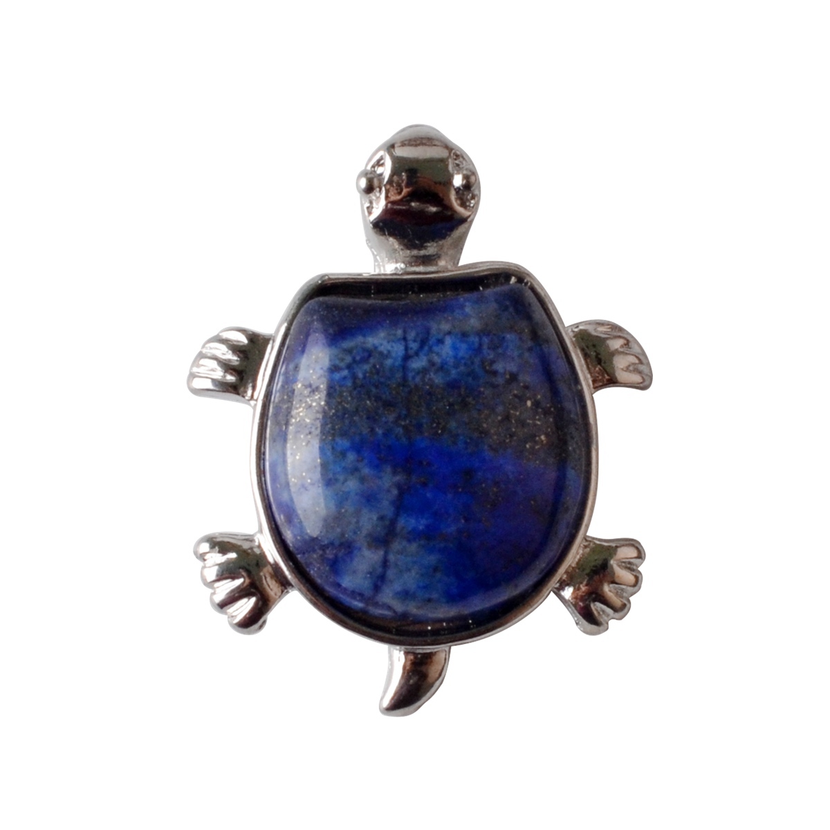 Silver Tortoise Gemstone Pendant