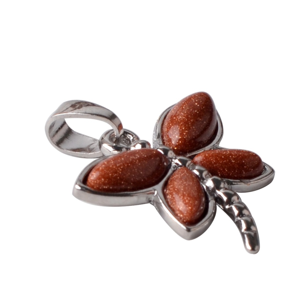 Silver Butterfly Gemstone Pendant