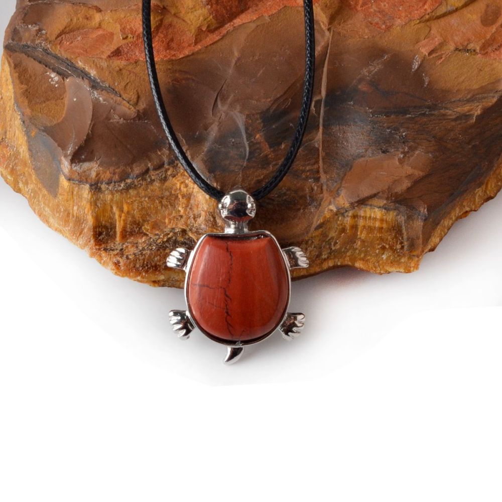 Silver Tortoise Gemstone Pendant