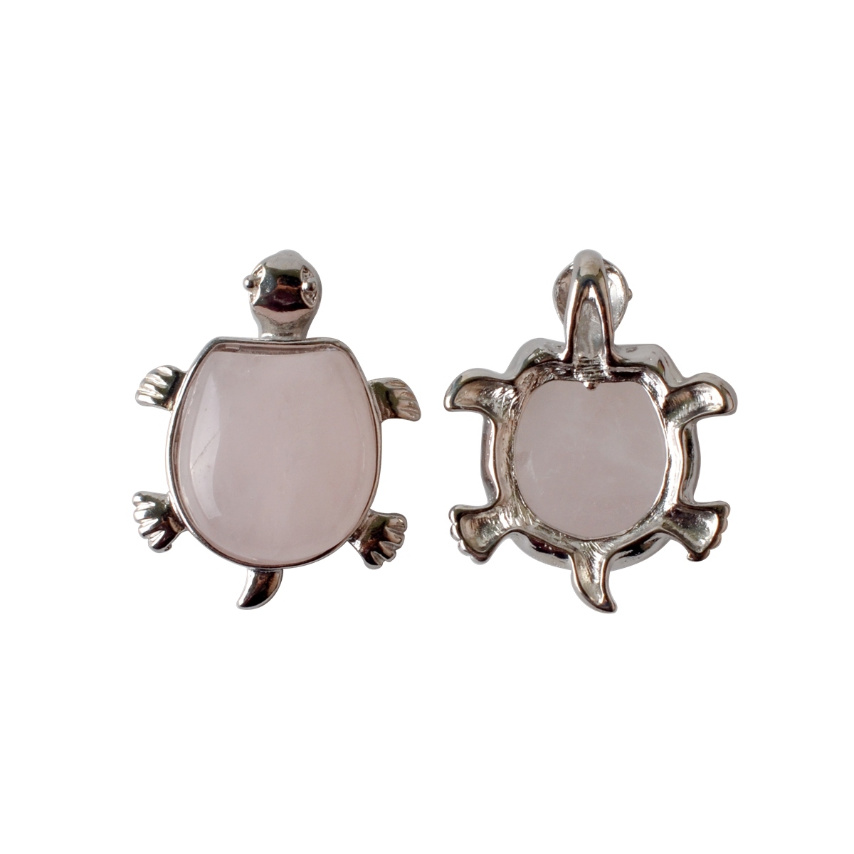 Silver Tortoise Gemstone Pendant