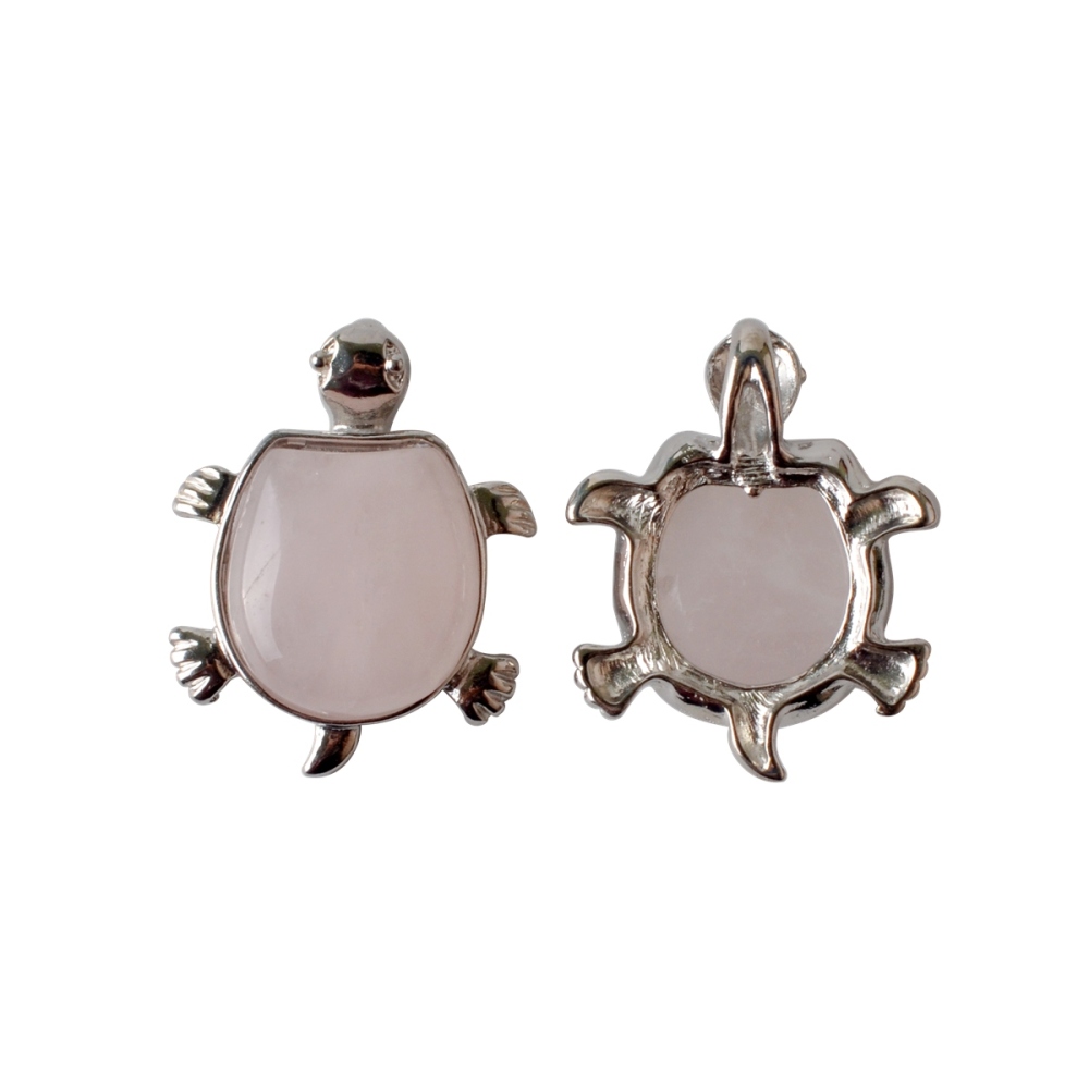 Silver Tortoise Gemstone Pendant