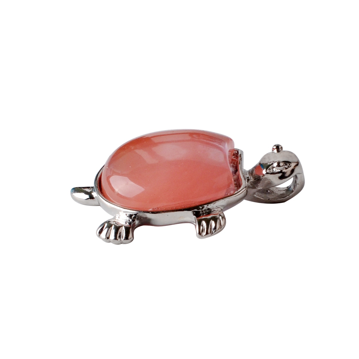 Silver Tortoise Gemstone Pendant