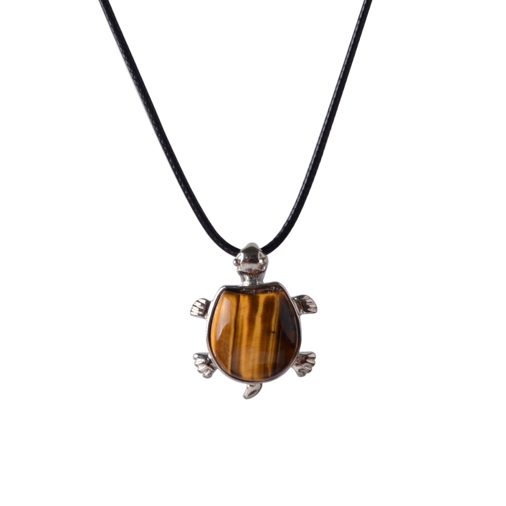 Silver Tortoise Gemstone Pendant