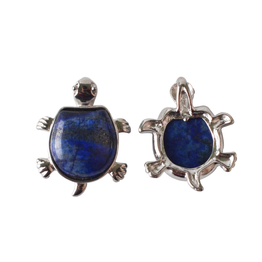 Silver Tortoise Gemstone Pendant