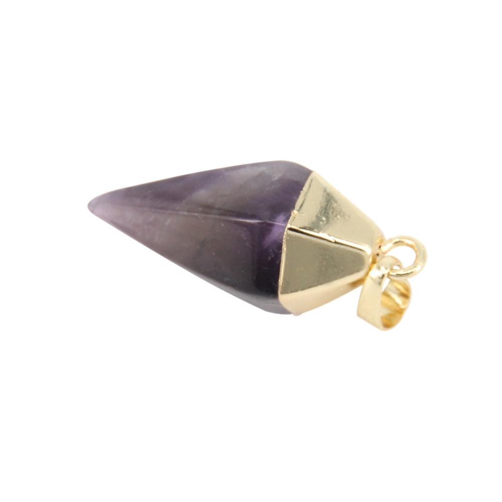 Silver Hexahedral Cone Gemstone Pendant