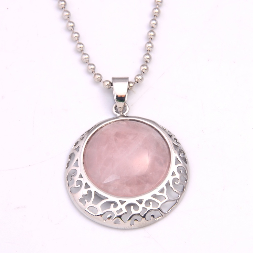 Silver Coin Gemstone Pendant