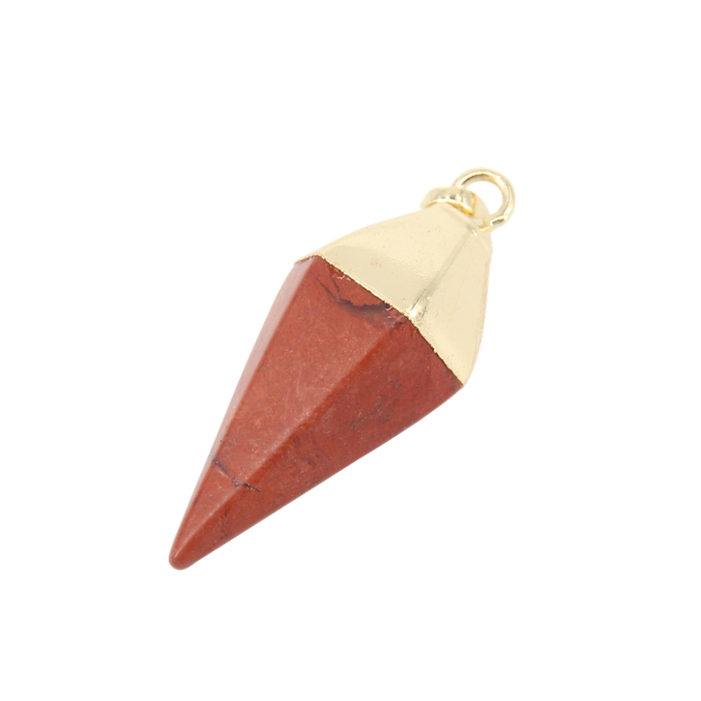 Silver Hexahedral Cone Gemstone Pendant
