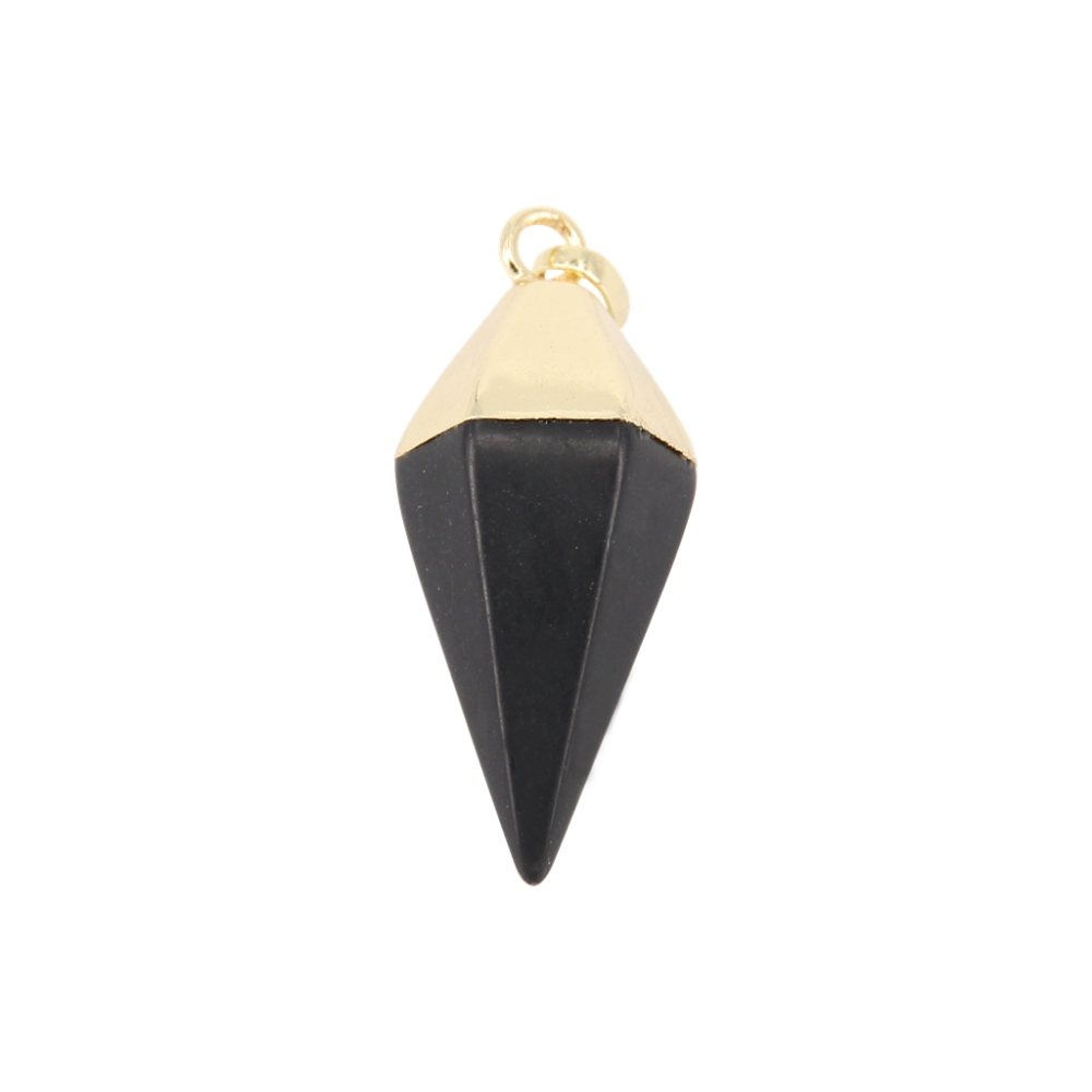 Silver Hexahedral Cone Gemstone Pendant