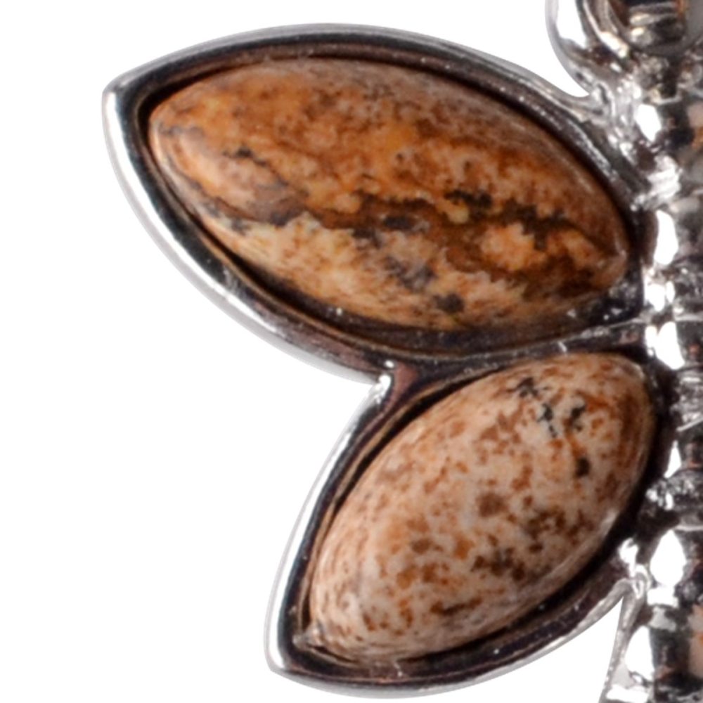 Silver Butterfly Gemstone Pendant
