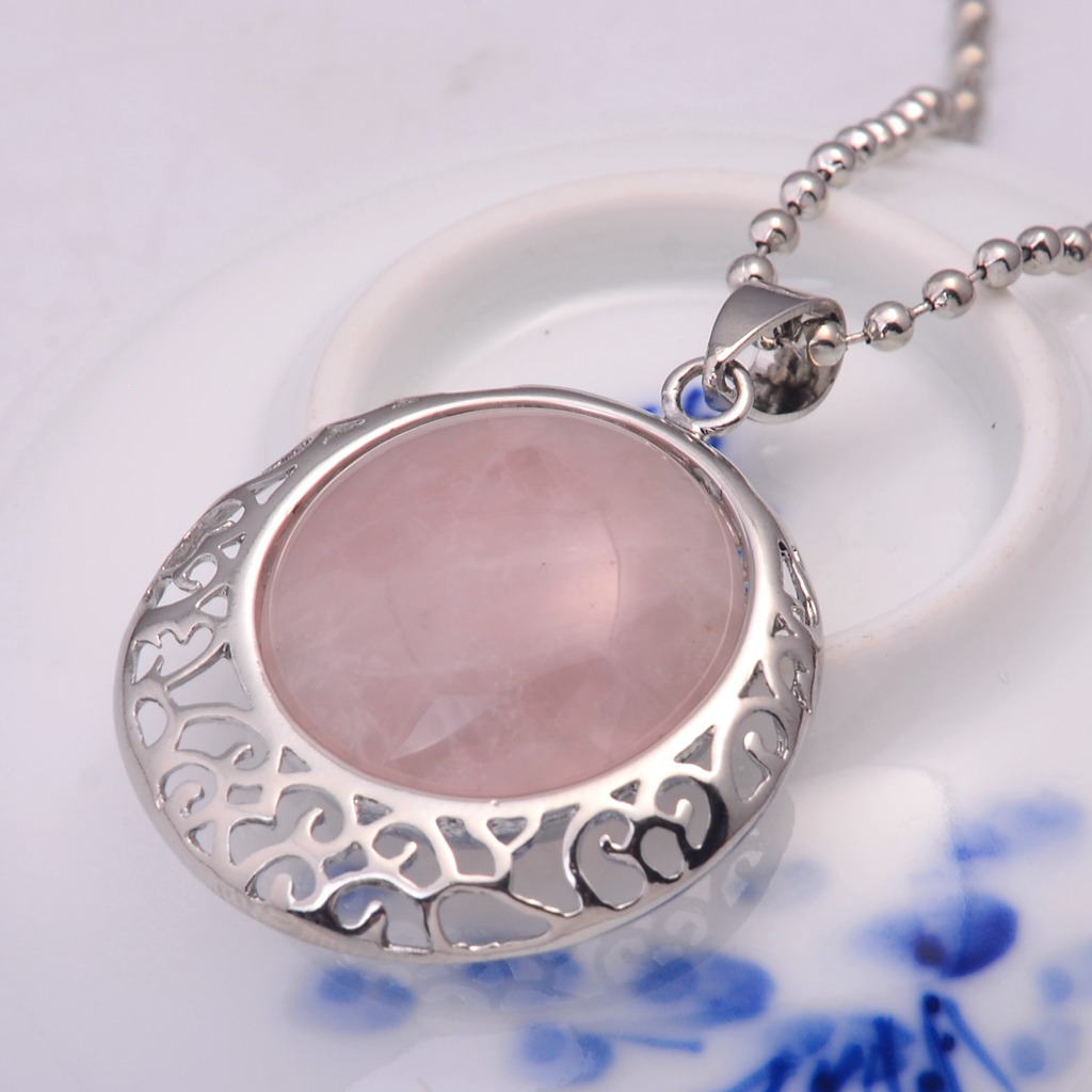 Silver Coin Gemstone Pendant