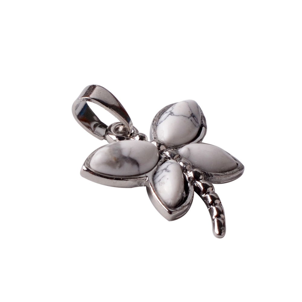 Silver Butterfly Gemstone Pendant