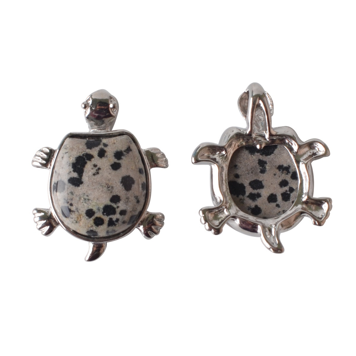 Silver Tortoise Gemstone Pendant
