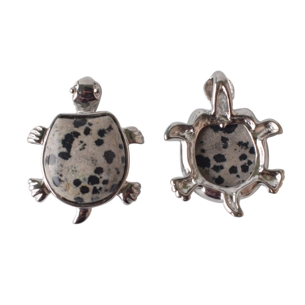 Silver Tortoise Gemstone Pendant