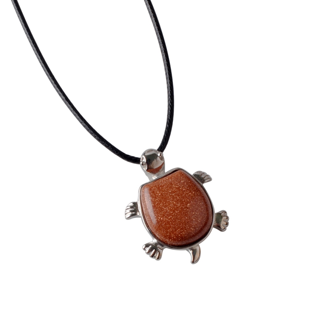 Silver Tortoise Gemstone Pendant