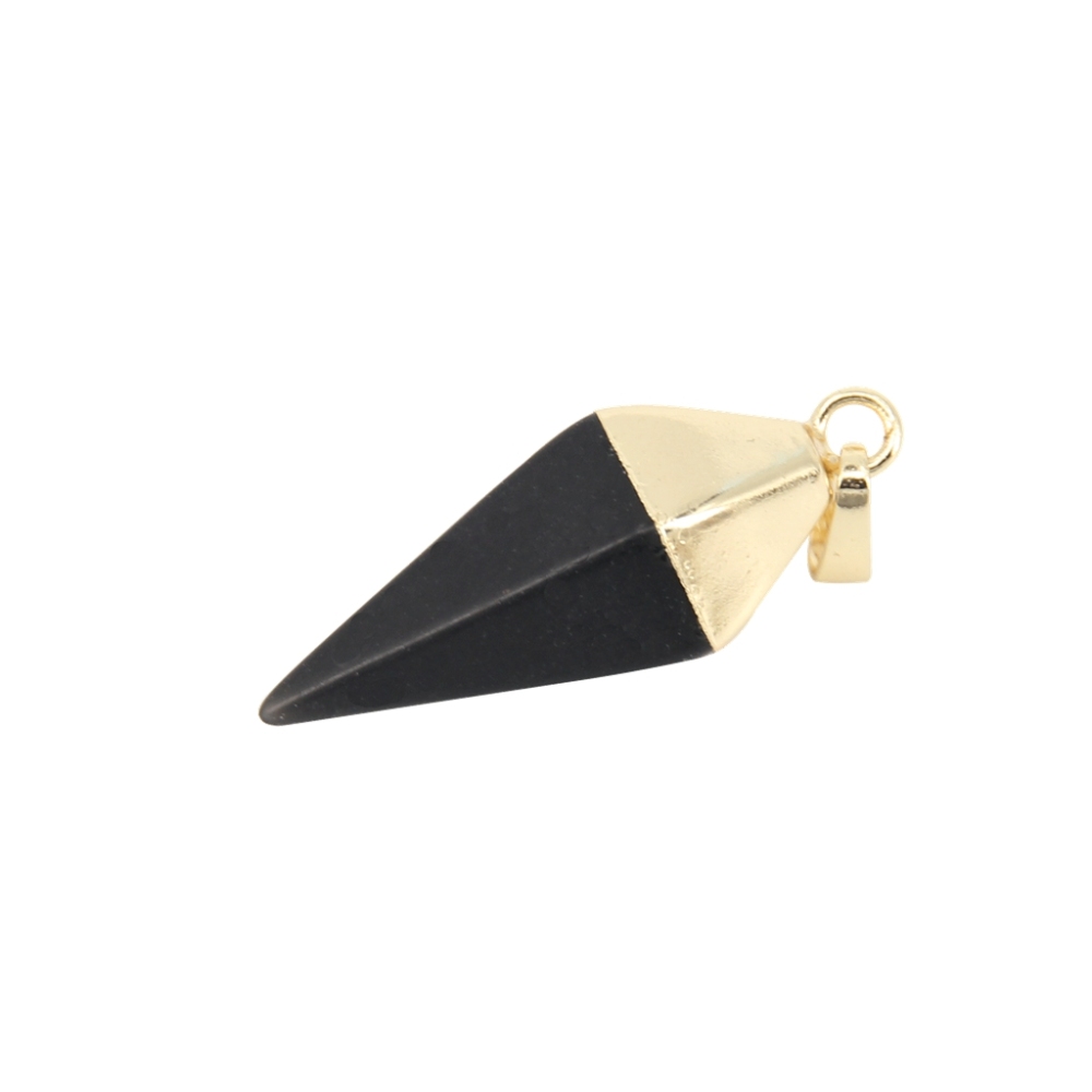 Silver Hexahedral Cone Gemstone Pendant