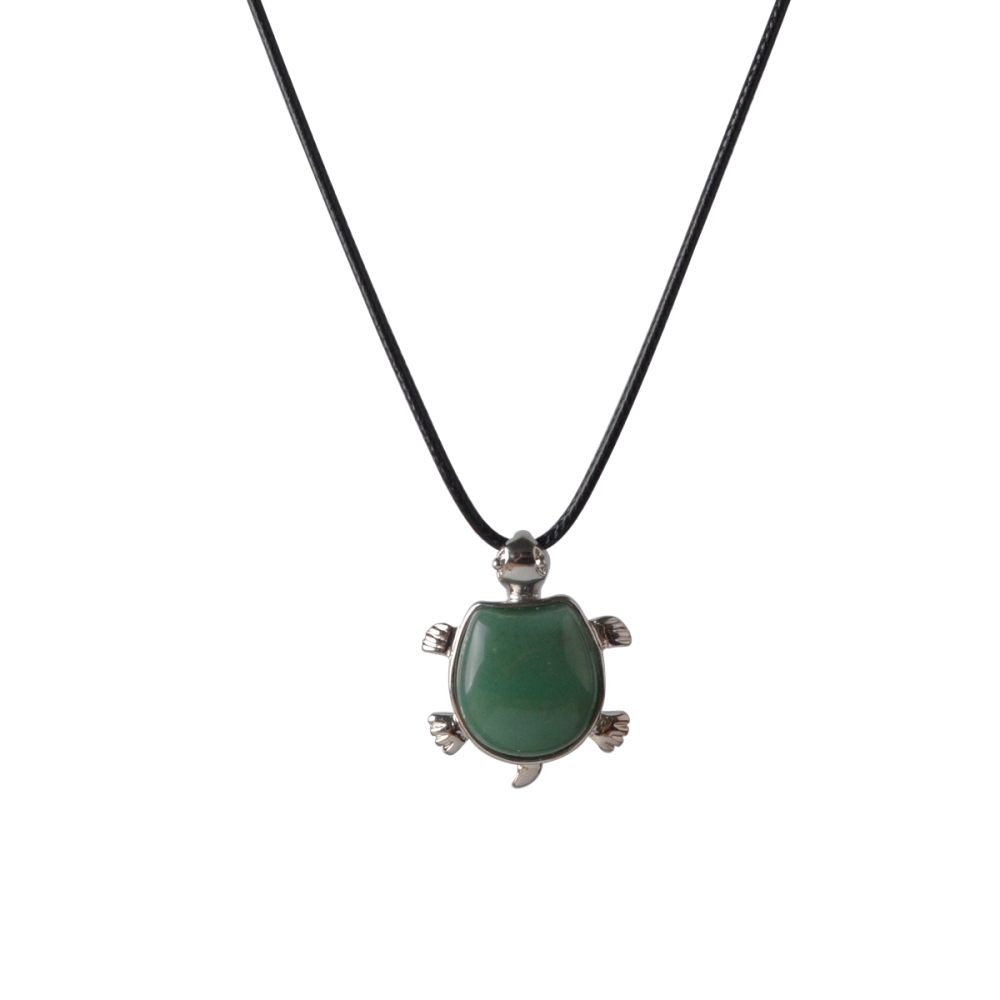 Silver Tortoise Gemstone Pendant