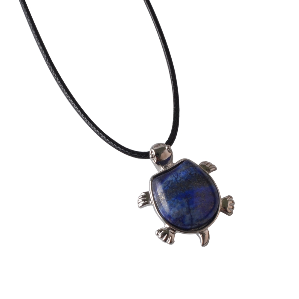 Silver Tortoise Gemstone Pendant