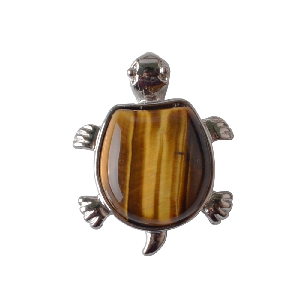 Silver Tortoise Gemstone Pendant