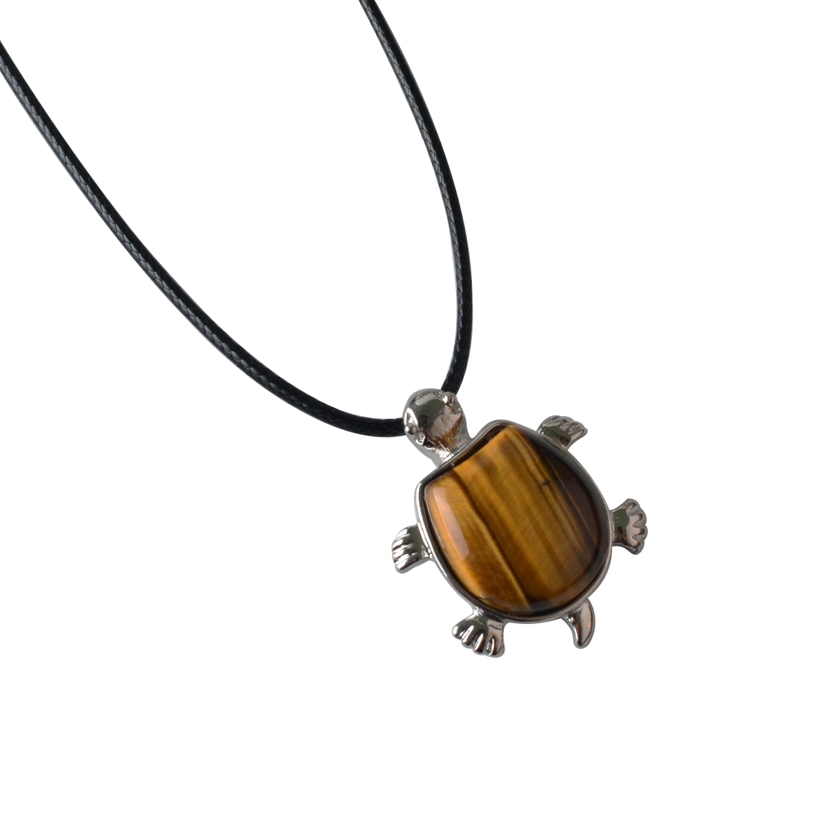 Silver Tortoise Gemstone Pendant