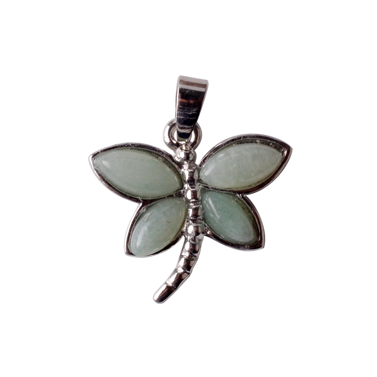 Silver Butterfly Gemstone Pendant