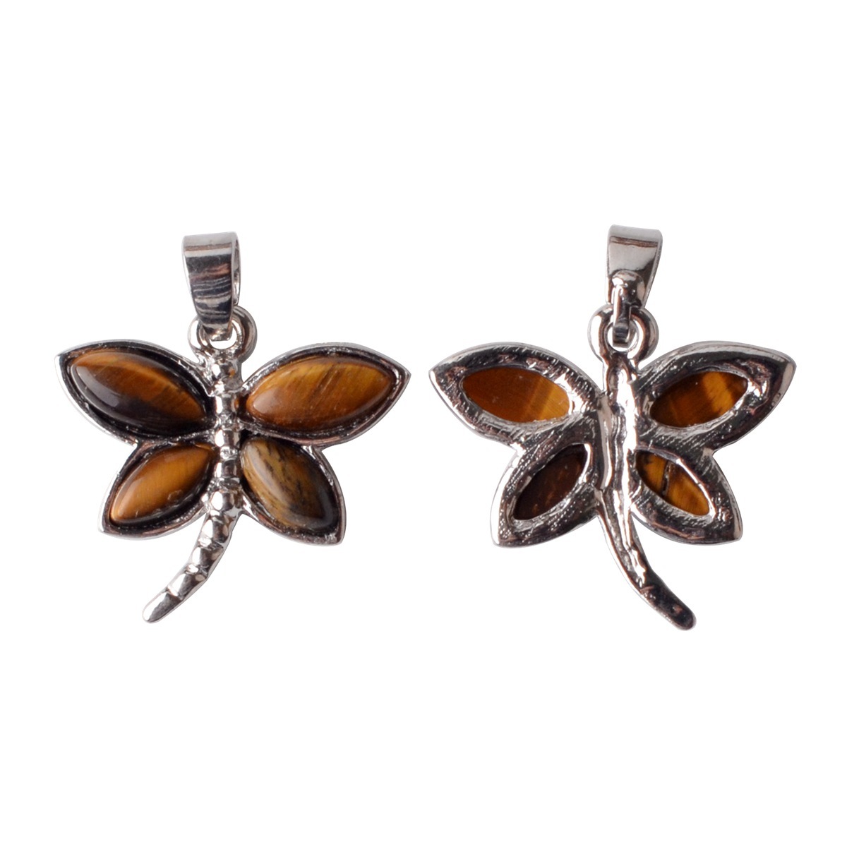 Silver Butterfly Gemstone Pendant