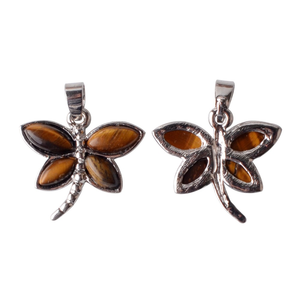 Silver Butterfly Gemstone Pendant