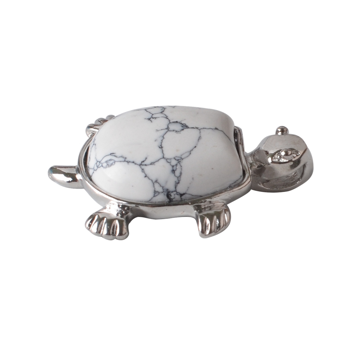 Silver Tortoise Gemstone Pendant