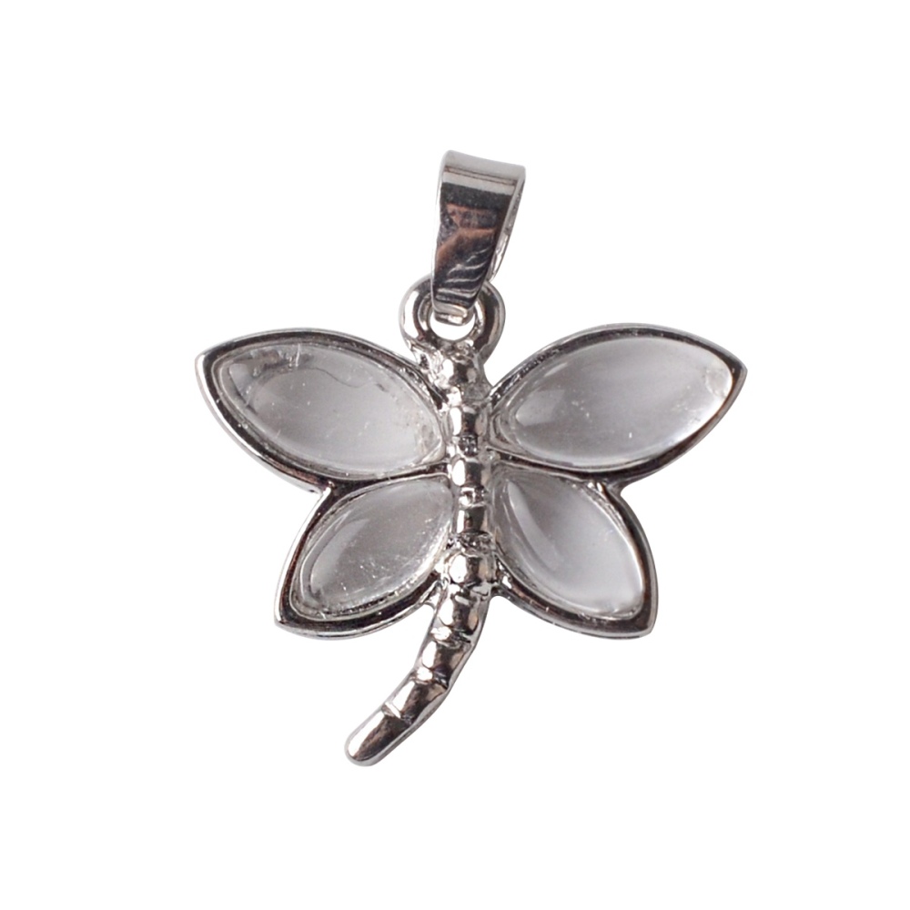 Silver Butterfly Gemstone Pendant