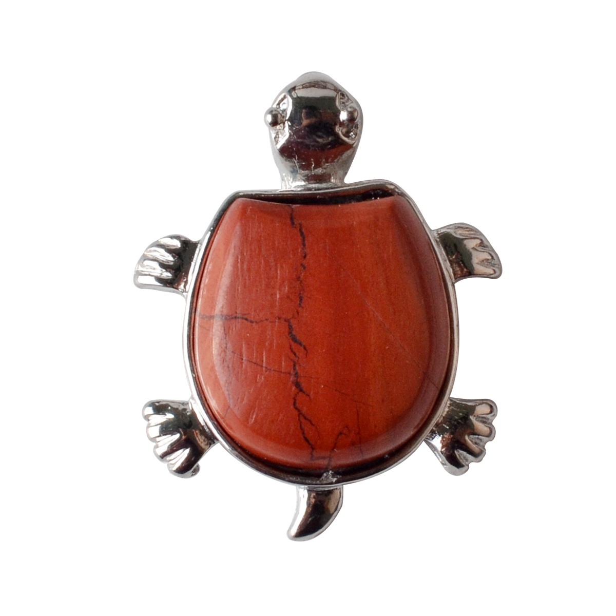 Silver Tortoise Gemstone Pendant