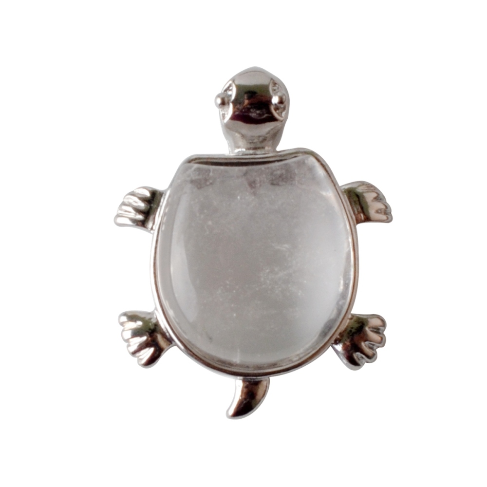 Silver Tortoise Gemstone Pendant