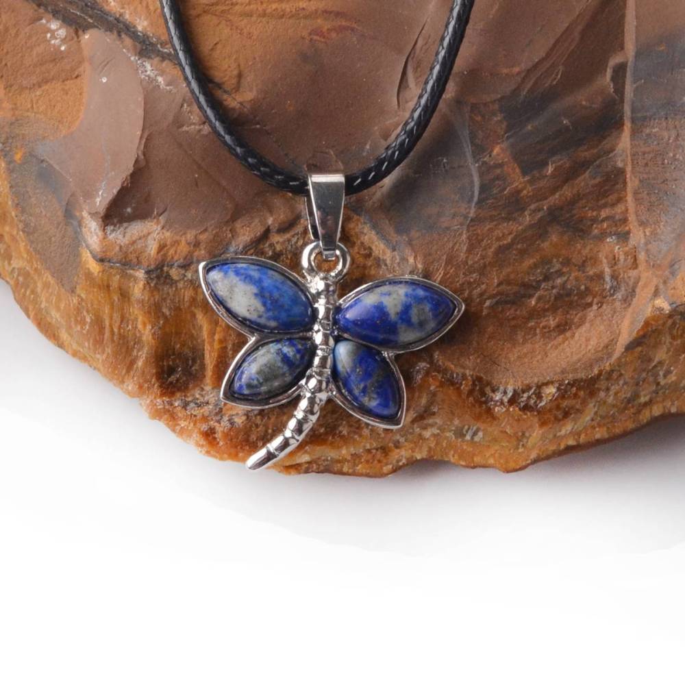 Silver Butterfly Gemstone Pendant