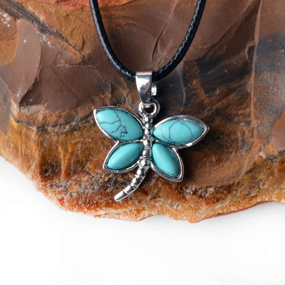 Silver Butterfly Gemstone Pendant