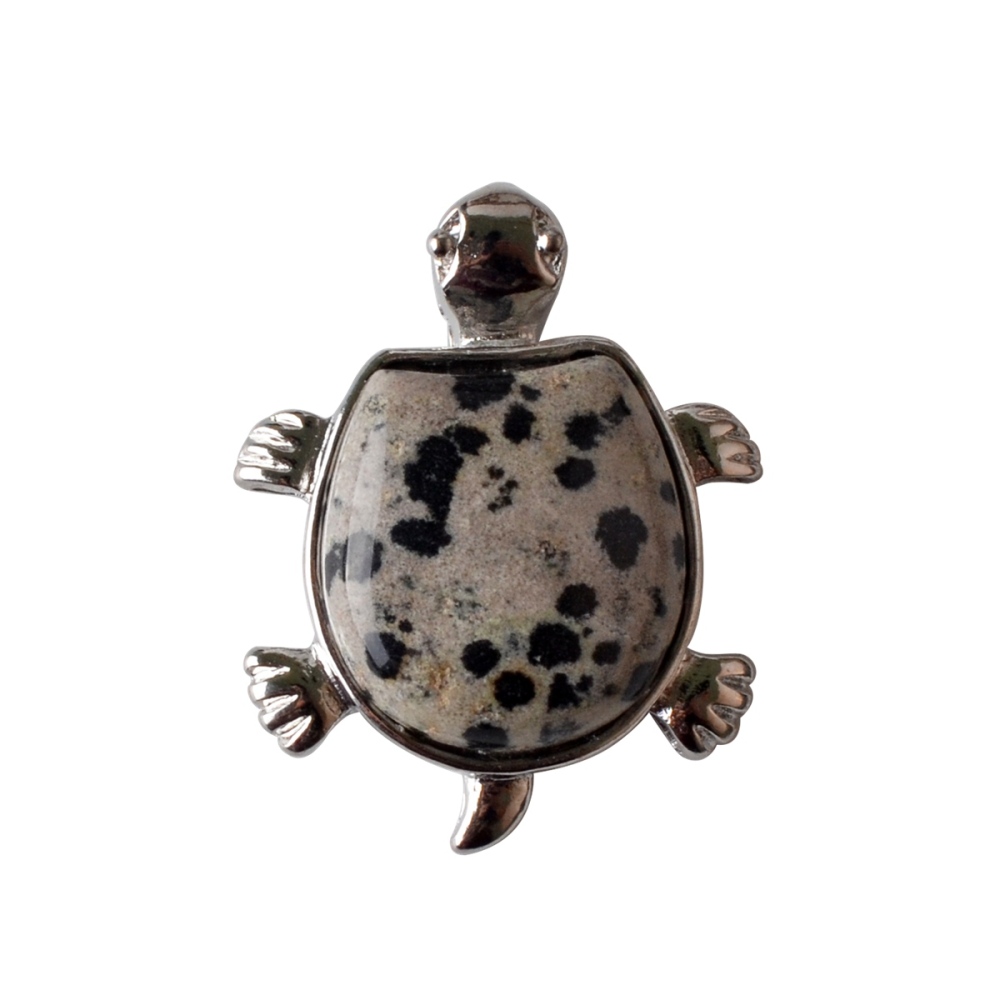 Silver Tortoise Gemstone Pendant