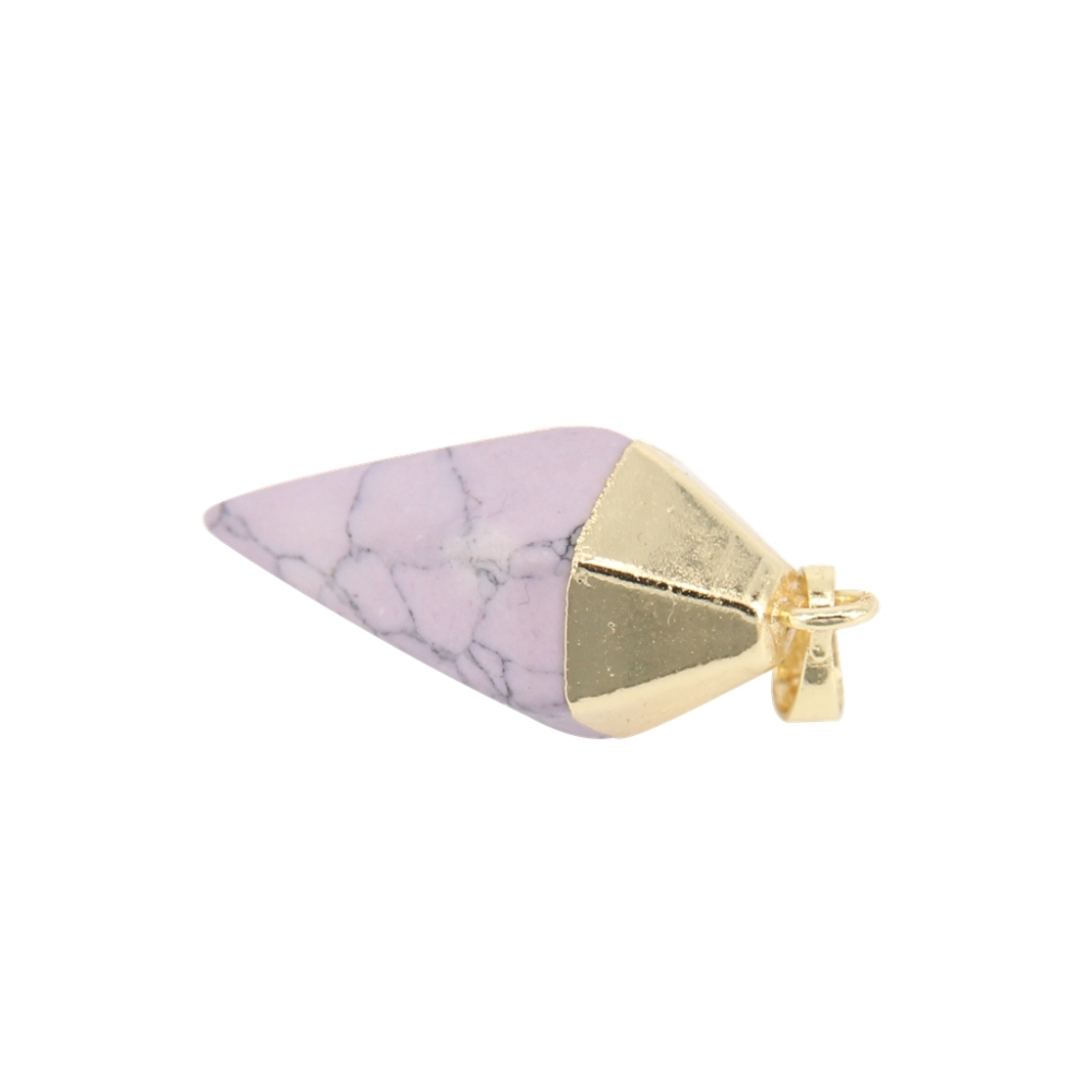 Silver Hexahedral Cone Gemstone Pendant