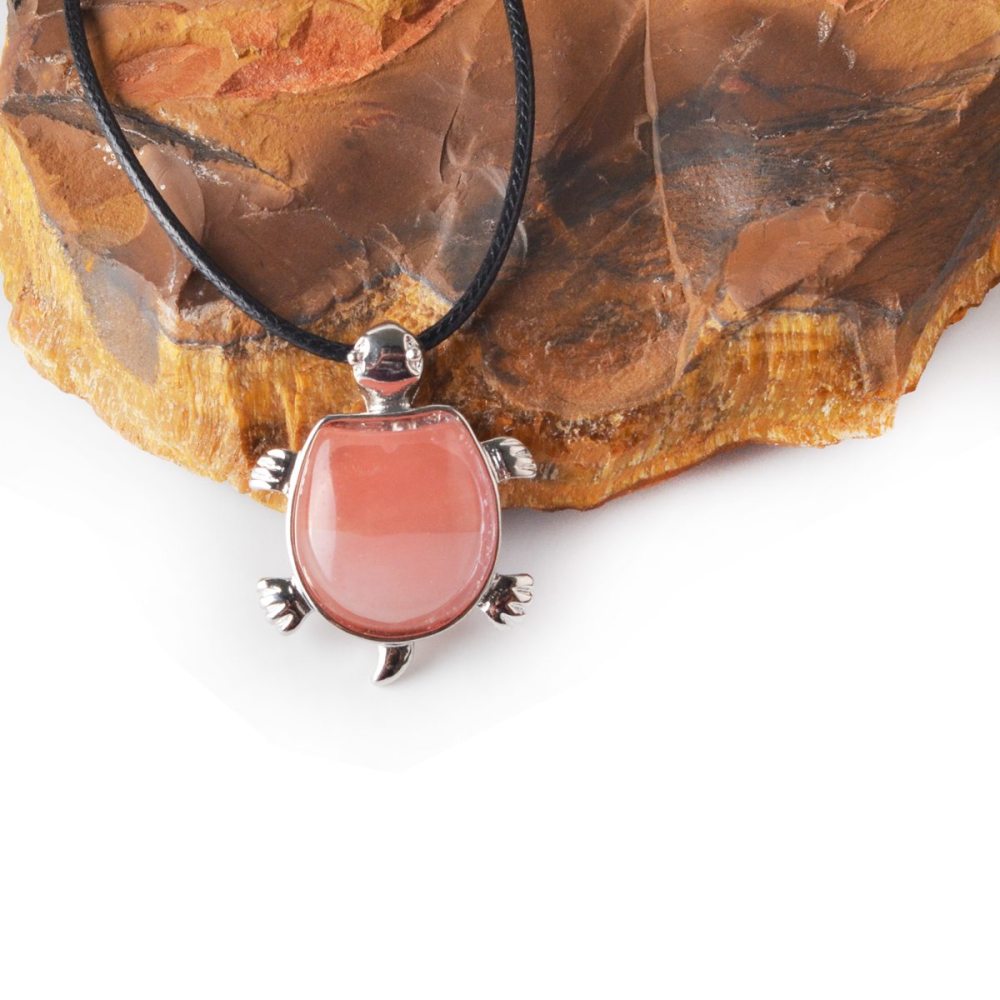 Silver Tortoise Gemstone Pendant