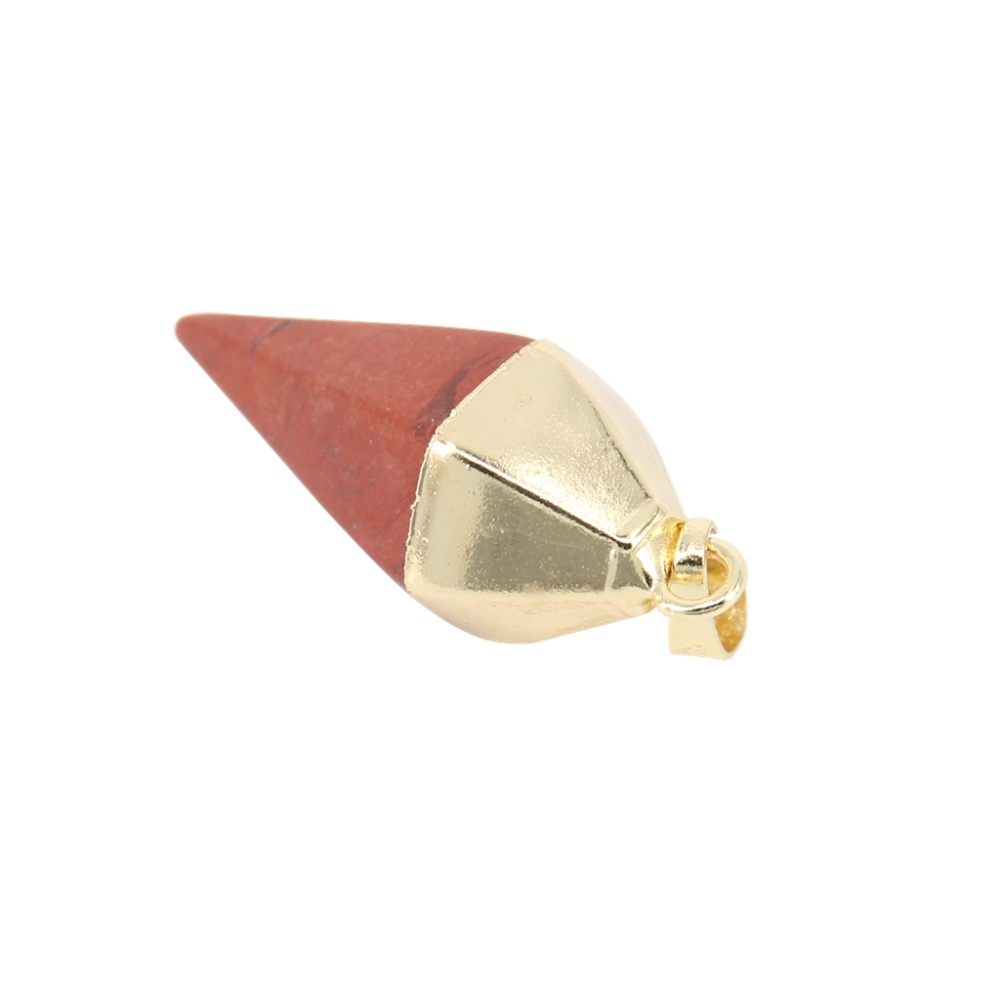Silver Hexahedral Cone Gemstone Pendant