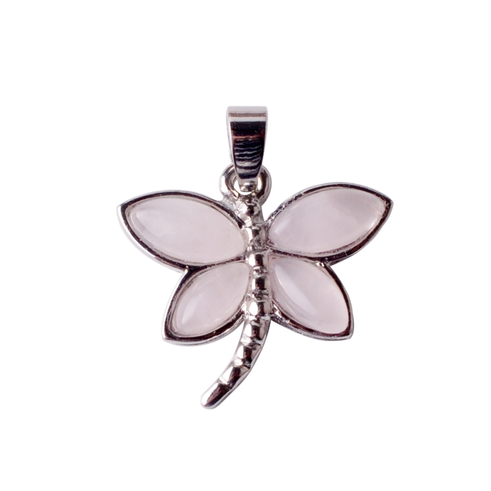 Silver Butterfly Gemstone Pendant