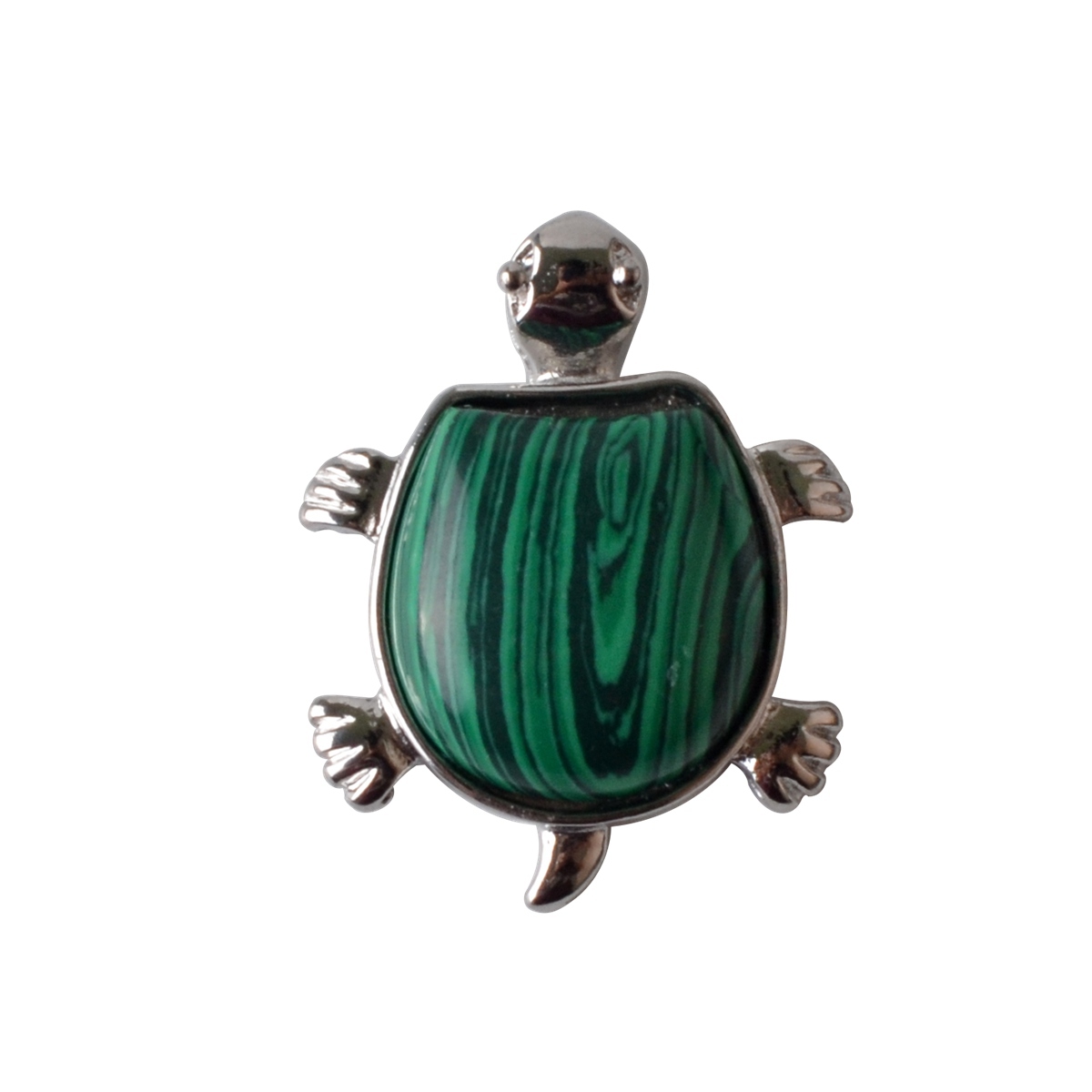 Silver Tortoise Gemstone Pendant