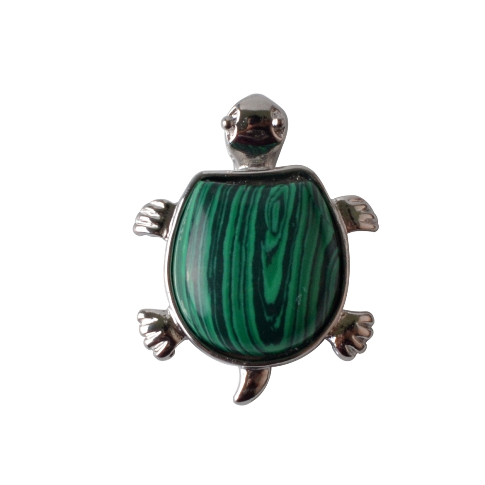 Silver Tortoise Gemstone Pendant