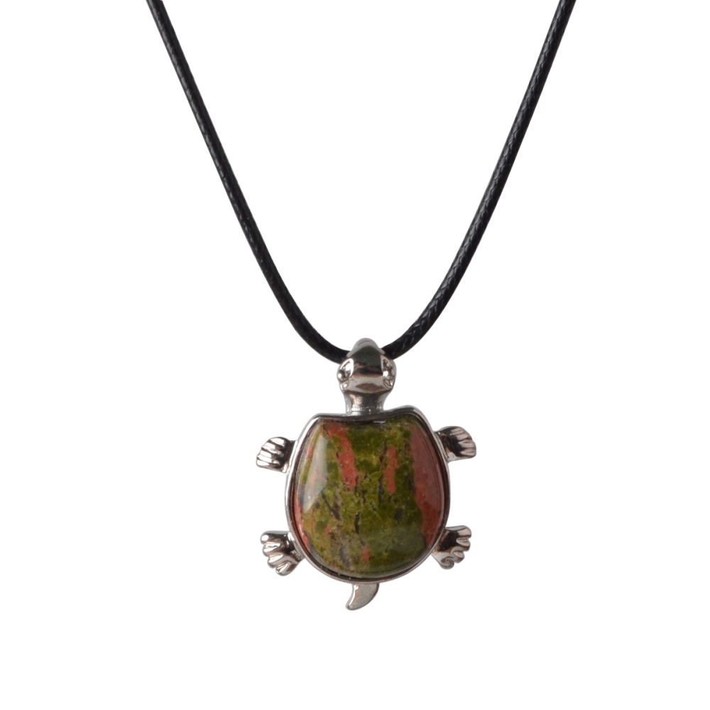 Silver Tortoise Gemstone Pendant