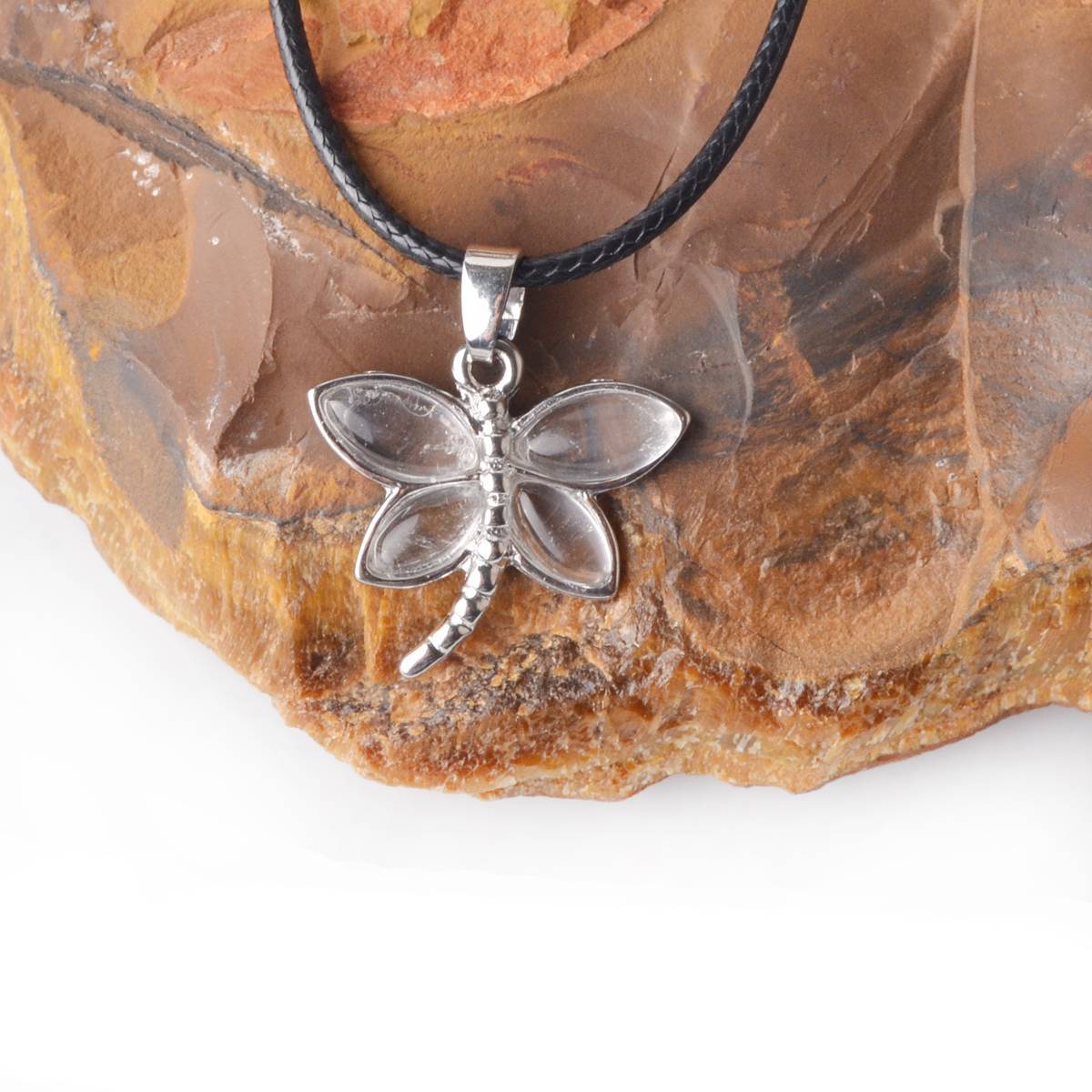 Silver Butterfly Gemstone Pendant