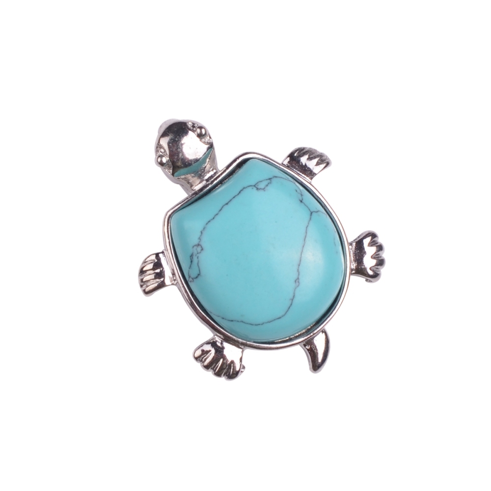 Silver Tortoise Gemstone Pendant