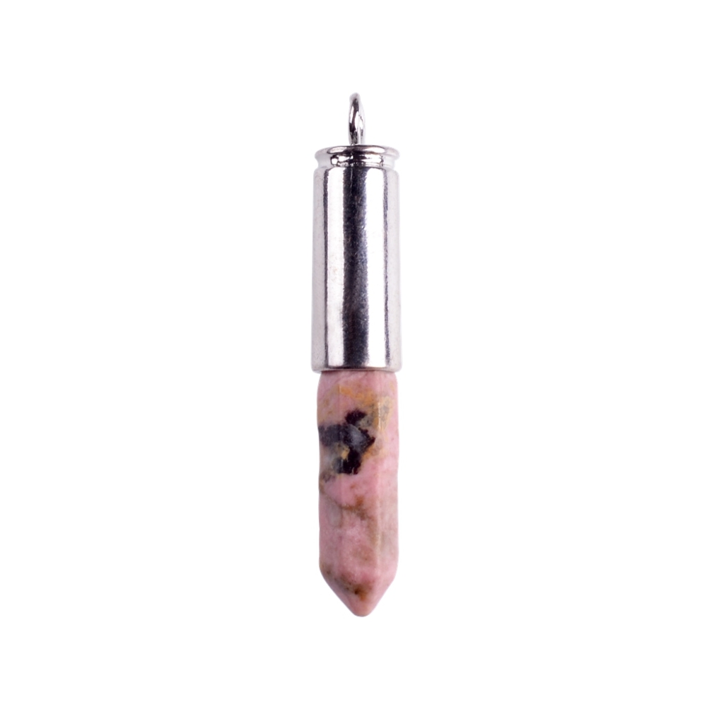 Silver Hexahedral Cylinder Gemstone Pendant
