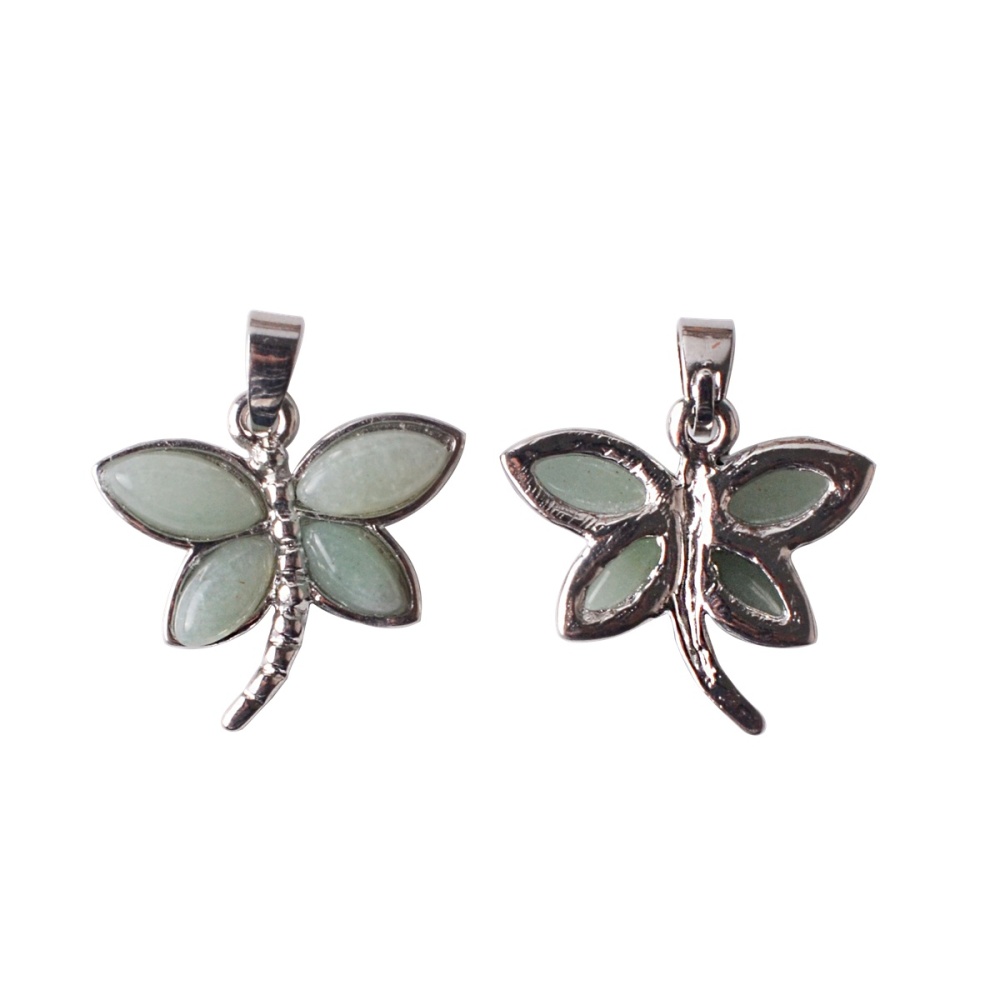 Silver Butterfly Gemstone Pendant