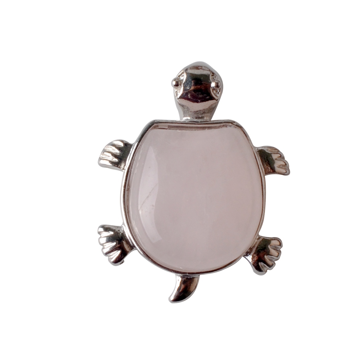 Silver Tortoise Gemstone Pendant