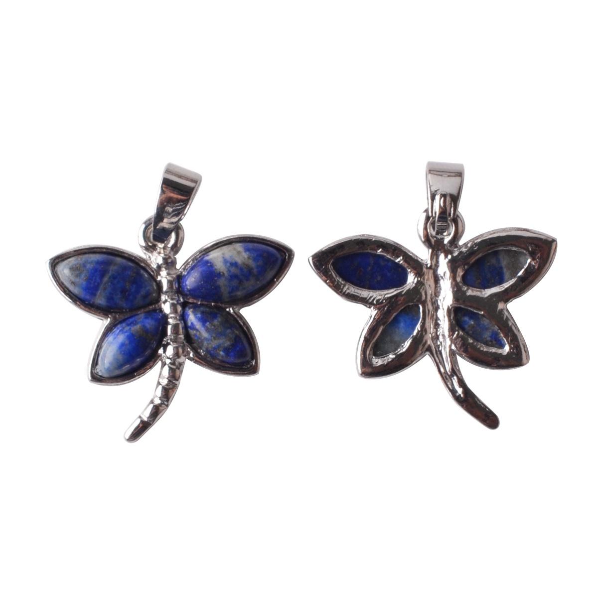 Silver Butterfly Gemstone Pendant