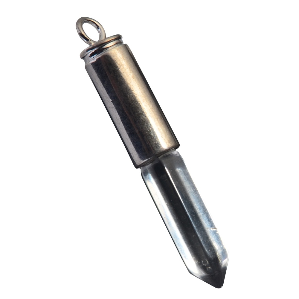 Silver Hexahedral Cylinder Gemstone Pendant