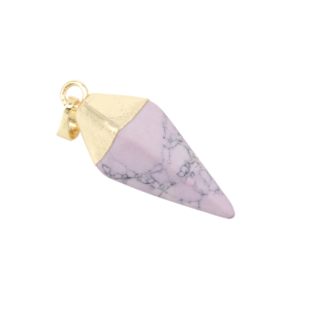 Silver Hexahedral Cone Gemstone Pendant